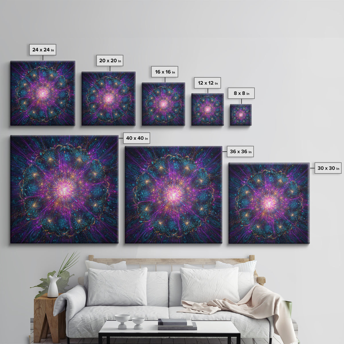 Colorful Cosmic Explosion Galaxy Abstract Wall Art Psychedelic Space Painting Trippy Room Decor Modern Wall Art Canvas Print