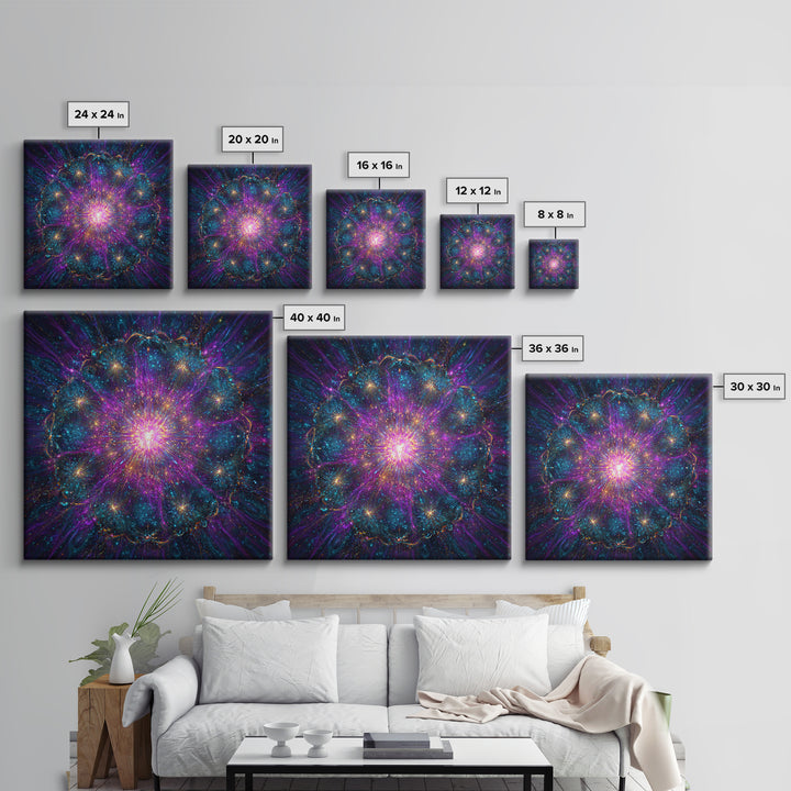 Colorful Cosmic Explosion Galaxy Abstract Wall Art Psychedelic Space Painting Trippy Room Decor Modern Wall Art Canvas Print