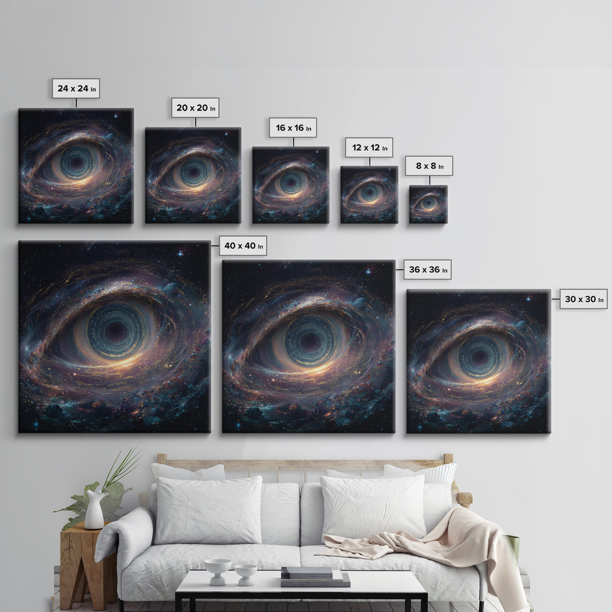 Cosmic Eye Galaxy Portal Wall Art Canvas Print Surreal Space Art Astronomy Decor Trippy Wall Art