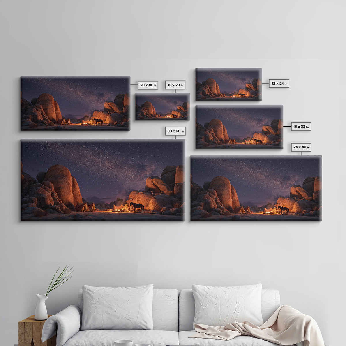 Epic Viking Warrior Kneeling With Sword In Snowy Landscape Dramatic Wall Art Original Canvas Print