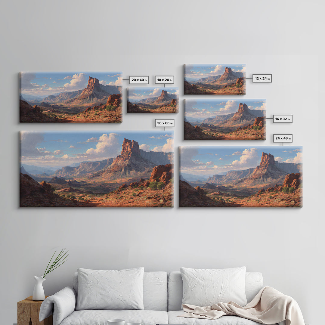 Stunning Red Rocky Mountain Landscape Painting Wall Art For Home Decoration Framed Canvas Print Mountain Scene Art