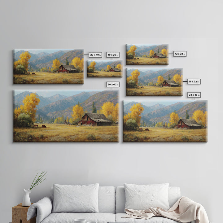 Stunning Autumn Mountain Landscape With Rich Foliage Wall Art Print For Rustic Living Room Decor Canvas Print