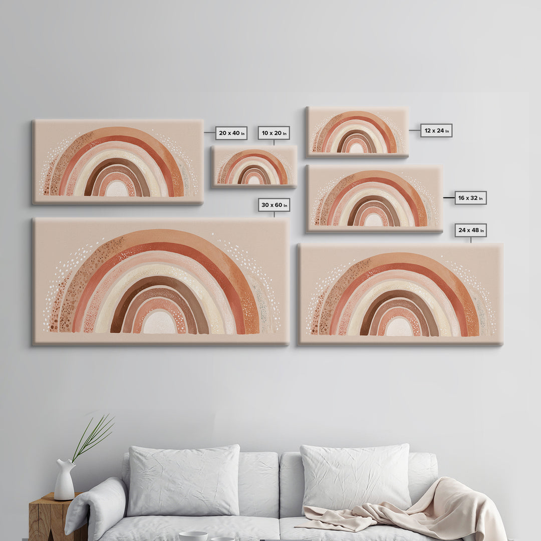 Terracotta Boho Rainbow Wall Art, Neutral Nursery Decor, Kids Room Decor, Earth Tone Decor, Above Crib Decor, Canvas Print