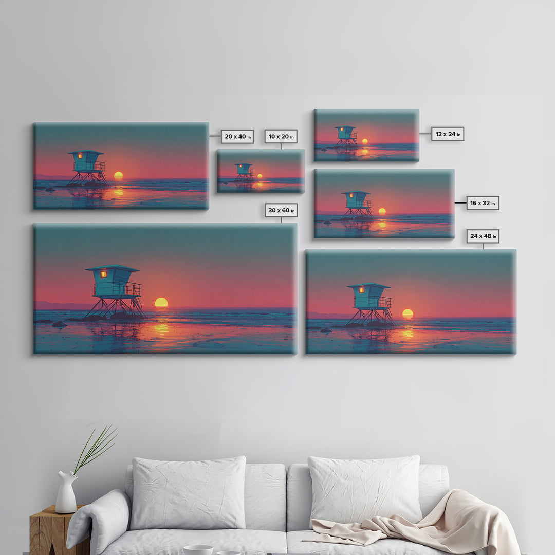 Serene Cool Blue Tropical Ocean With Calm Waters And Palm Trees Framed Canvas Print Coastal Wall Art Perfect For Living Room And Bedroom