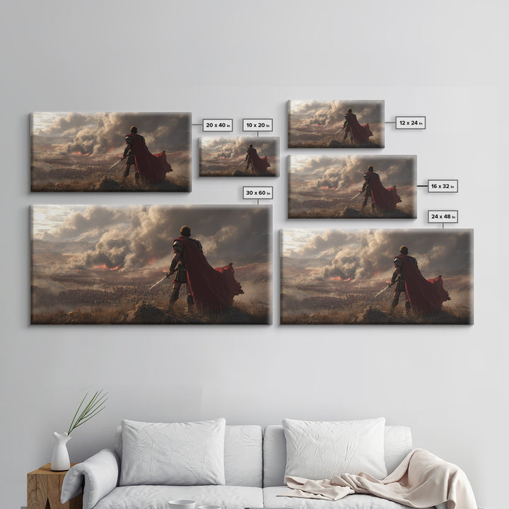 Neon Retro Futuristic Mountain Landscape With Grid And Sunset Cityscape Wall Art Vibrant Colorful Canvas Print