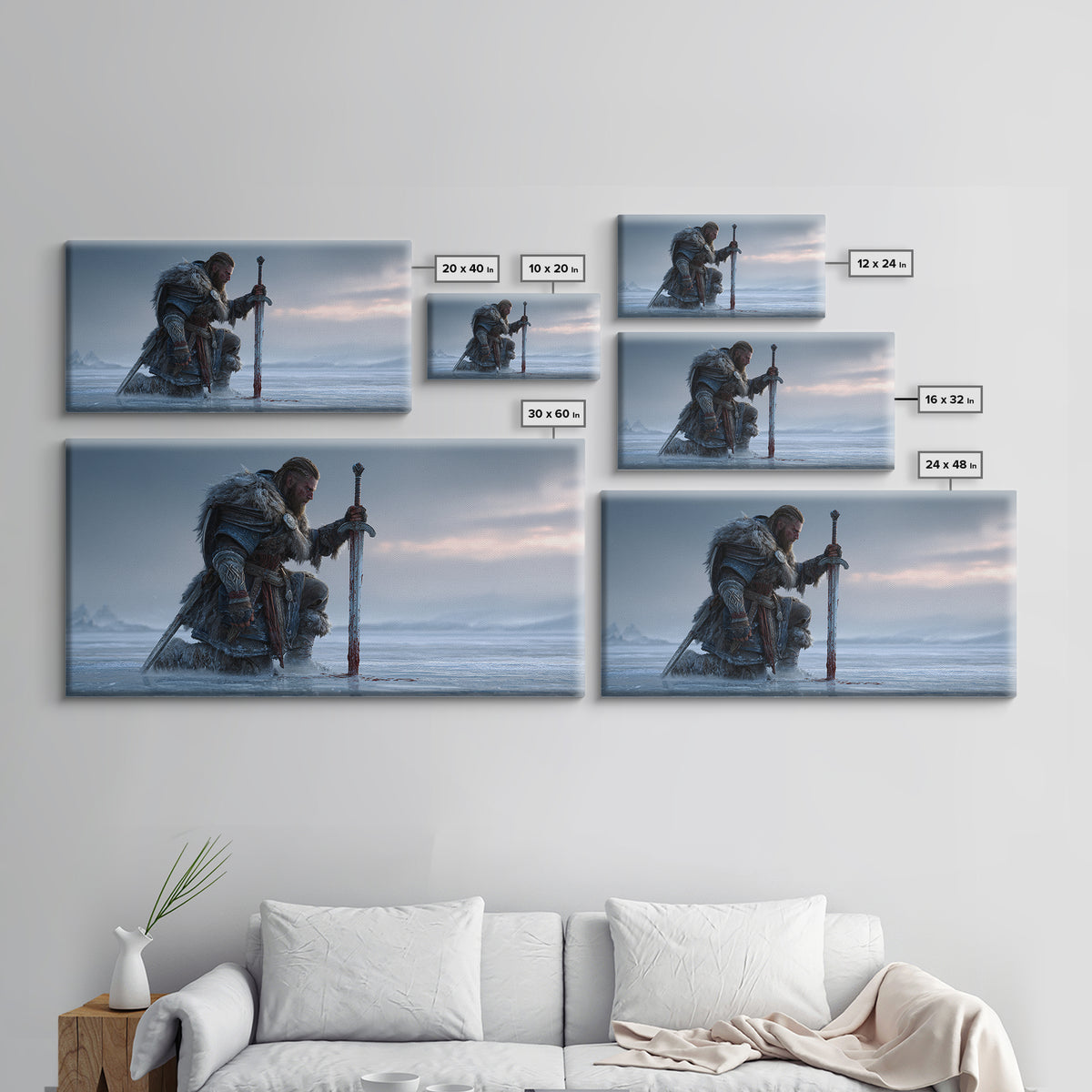 Starry Night Sky Over Rocky Desert Campfire Scene Magical Landscape Large Wall Art Canvas Print