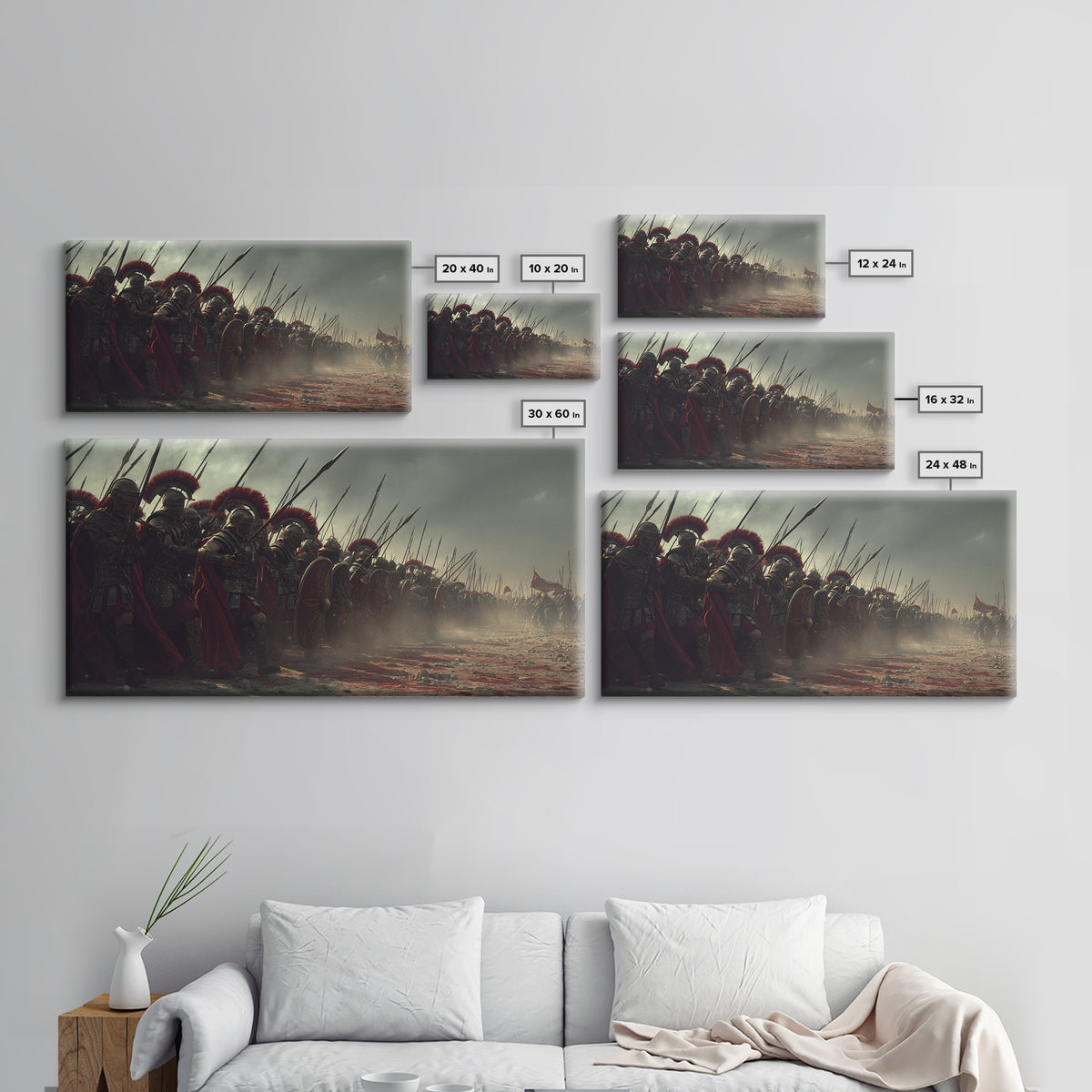 Roman Soldiers Assemble In Battle Ready Scene Historical Wall Art Framed Canvas Print For Living Room And Office Decor