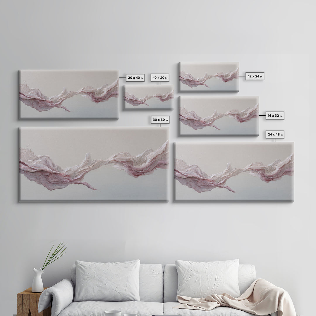 Elegant Abstract Flowing Pink And Beige Textured Acrylic Painting Canvas Print Perfect Modern Wall Art For Home Decor And Office