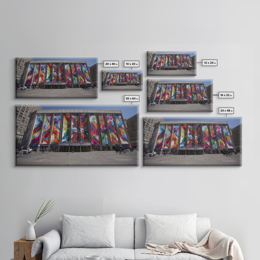 Colorful Modern Glass Building Facade Wall Art, Urban Architecture Canvas Print, Abstract City Decor, Statement Office Art