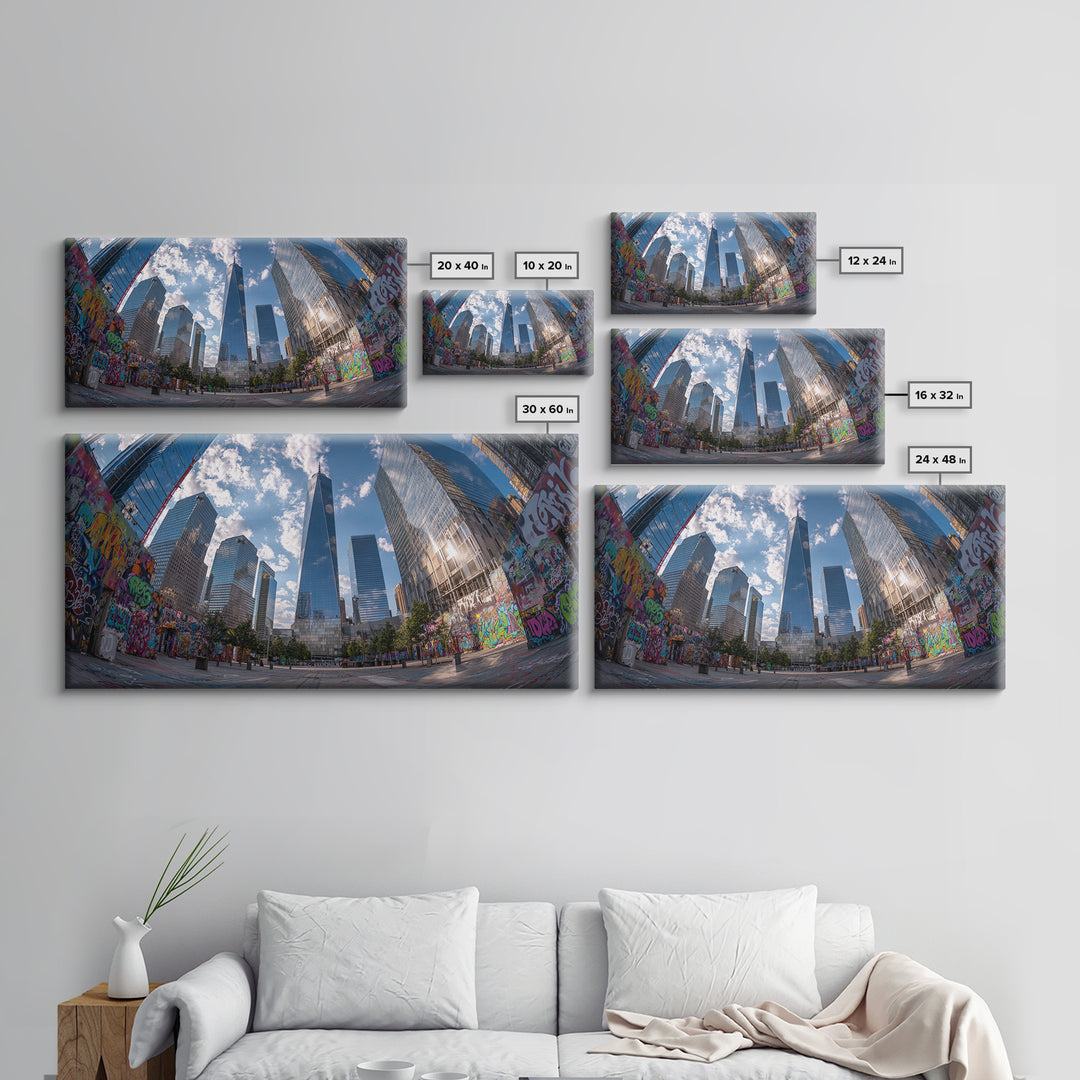 New York City Graffiti Skyline Wall Art, Urban Street Art Canvas Print, Modern Office Decor, Large Living Room Wall Decor