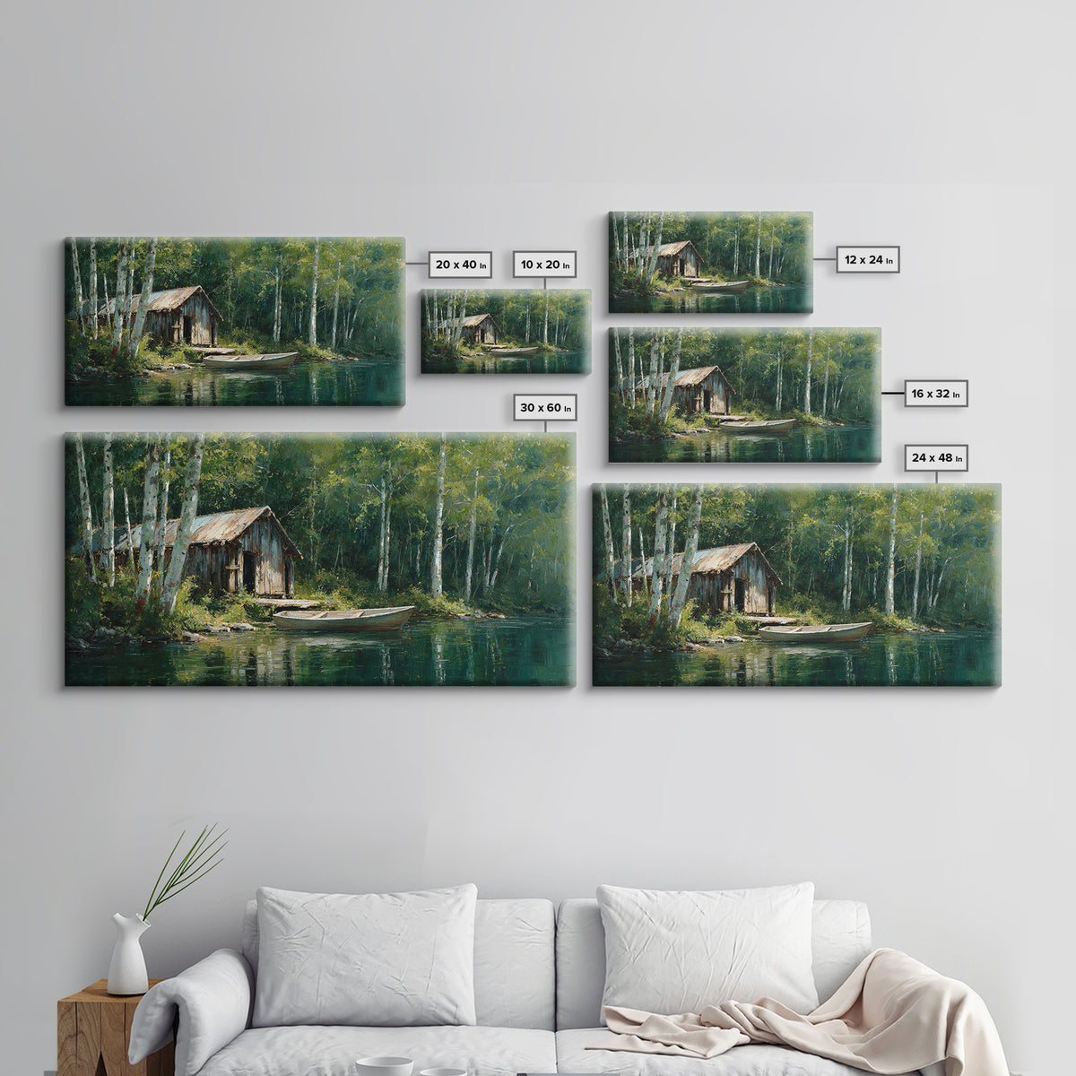 Scenic Tranquil Lake With Lily Pads And Bergen Mountains Landscape Painting Wall Art Canvas Print For Home Decor