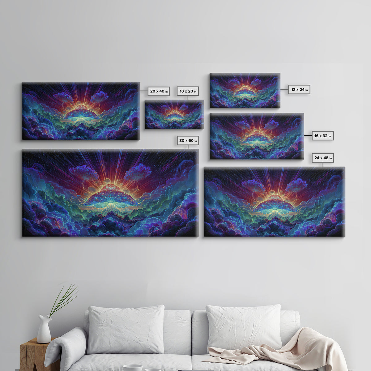 Colorful Psychedelic Abstract Art Painting Canvas Print Wall Art For Home Office Living Room Modern Contemporary Artwork Large Wall Art