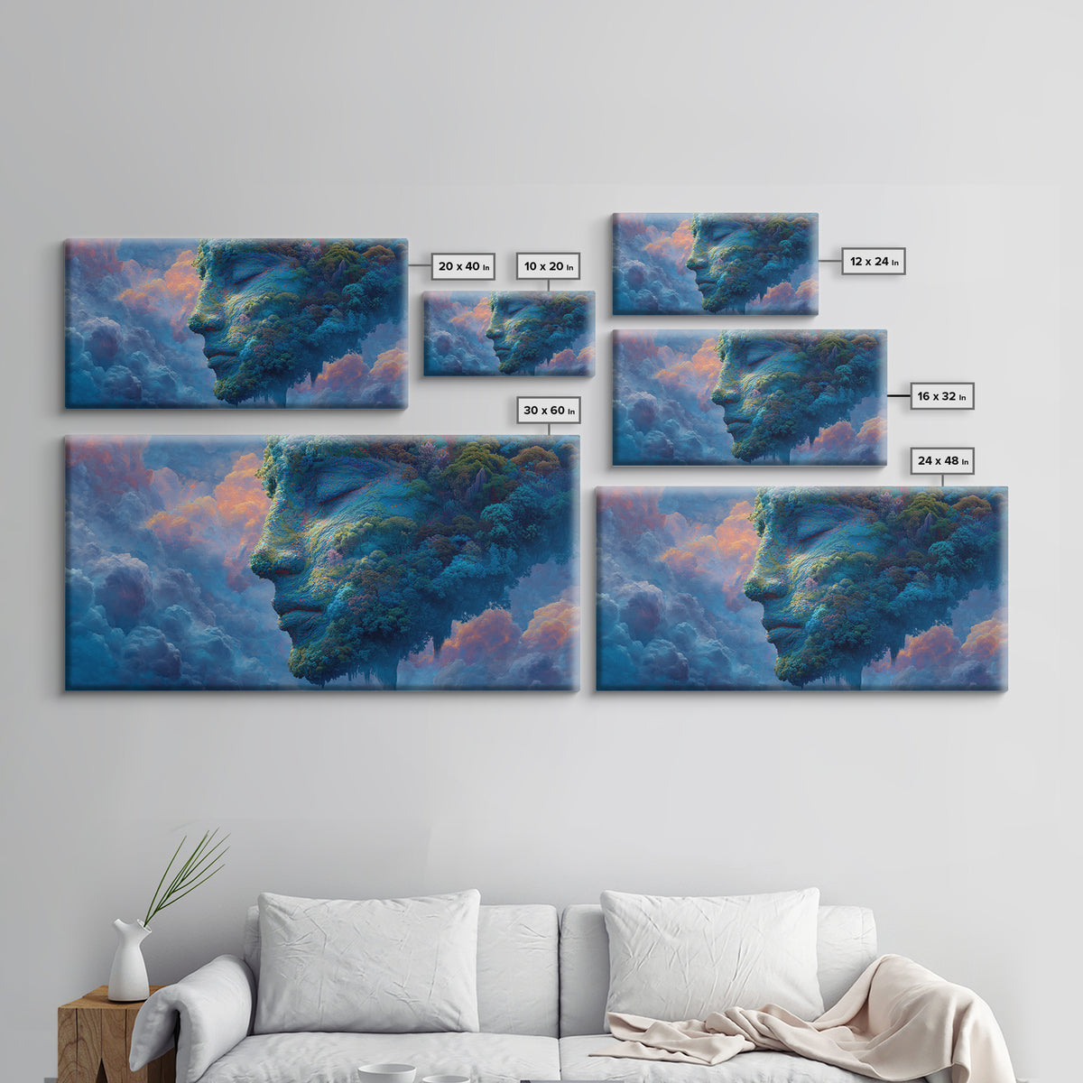 Vibrant Colorful Seascape With Sailing Boats Ocean Waves Canvas Print Living Room Sea Wall Art Modern Wall Decor