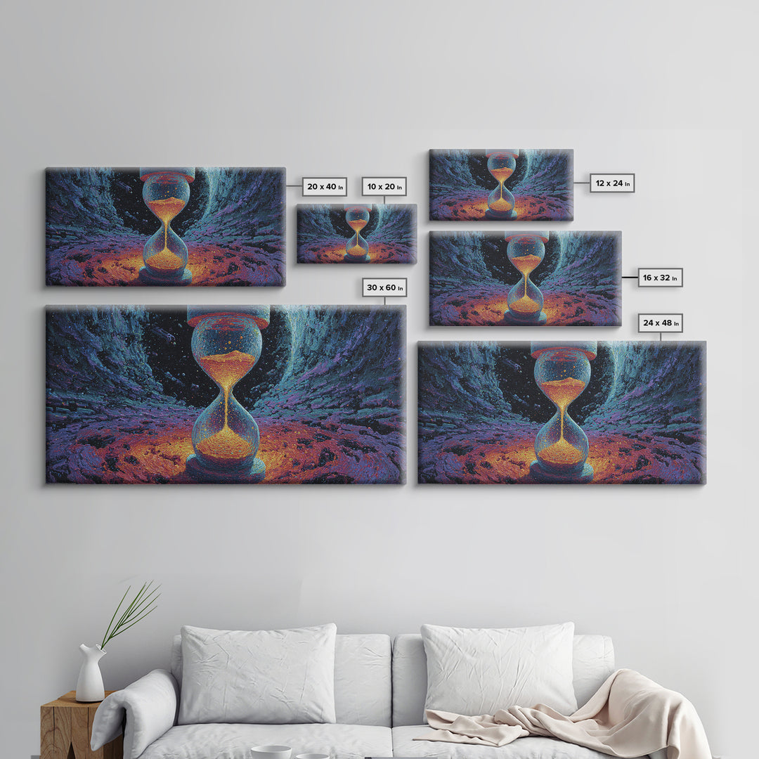 Vibrant Neon Sunset Mountain Landscape Retro Futuristic Style Canvas Print Modern Wall Art For Bedroom Or Office Decor
