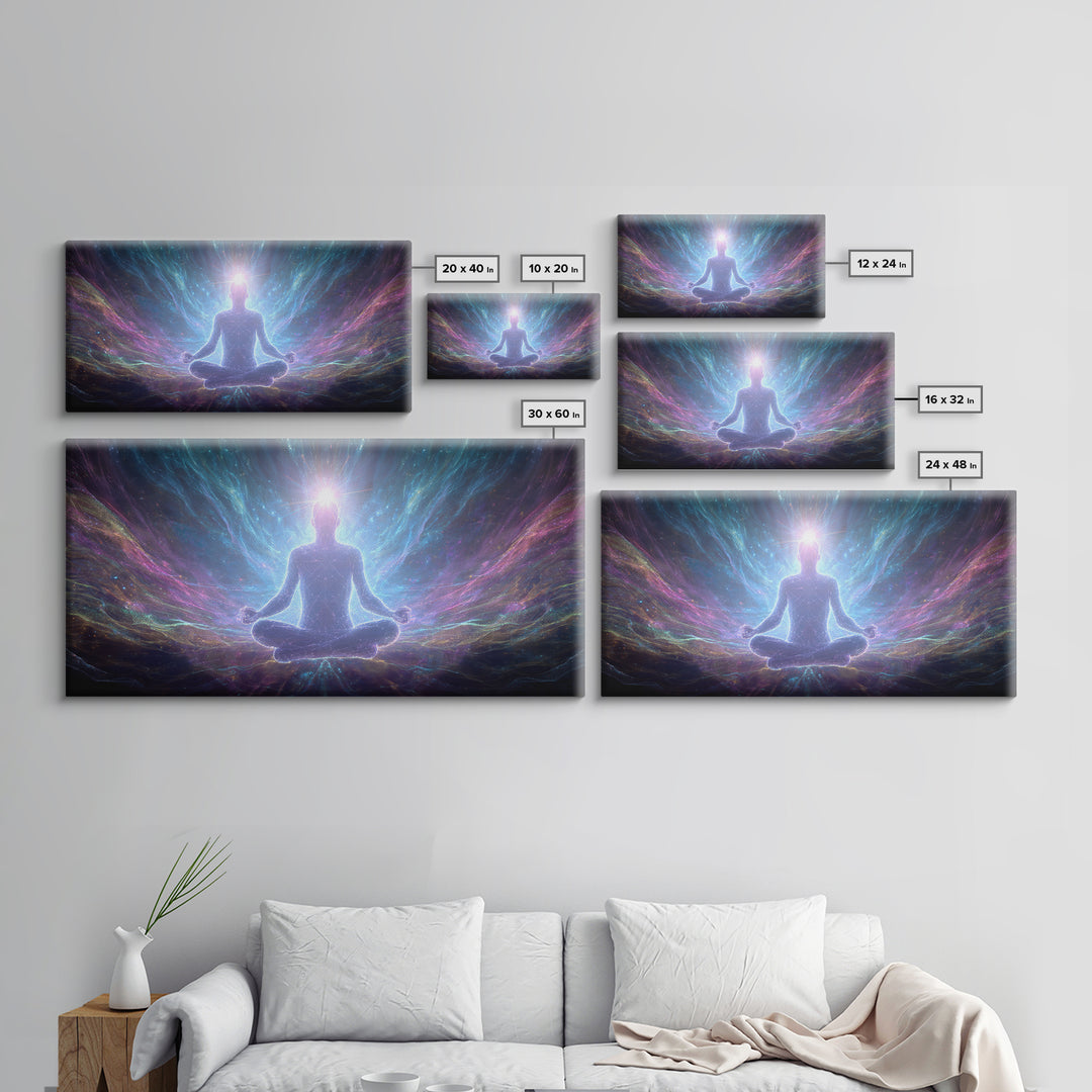 Whimsical Magical Underwater Scene With Mushrooms And Sunset Canvas Print Colorful Fantasy Wall Art