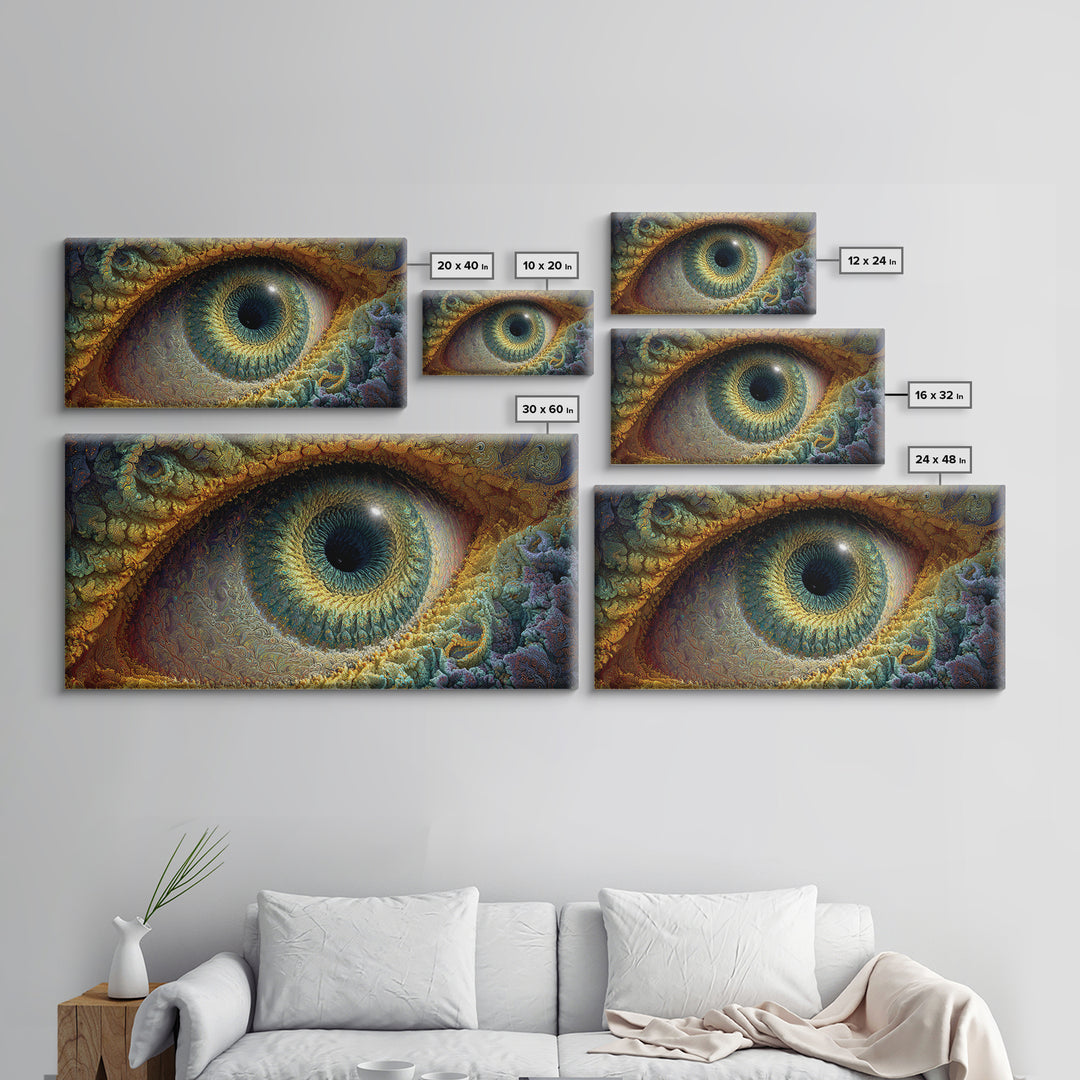 Intricate Digital Art Eye With Detailed Textures Colorful Abstract Wall Art Modern Wall Art Canvas Print For Contemporary Home