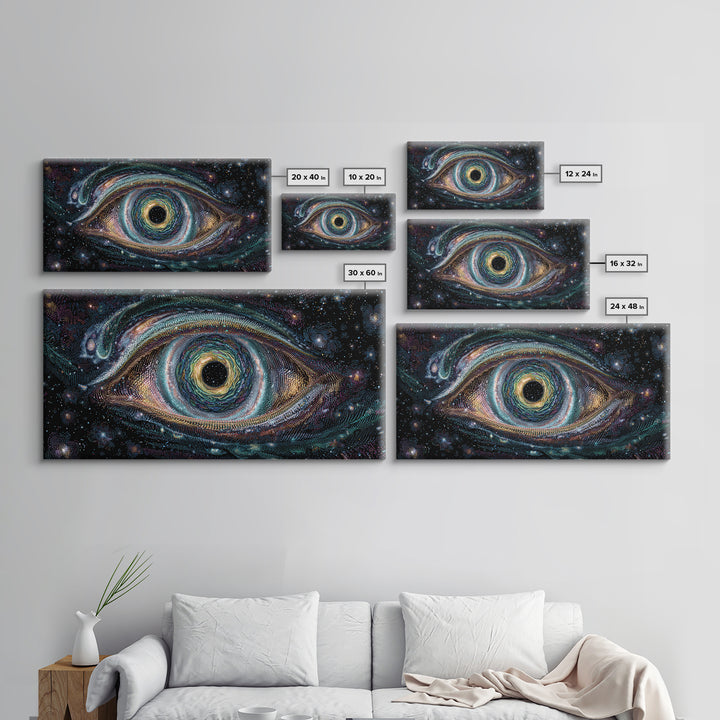 Cosmic Vortex Eye With Starry Galaxy Background Abstract Surreal Wall Art For Modern Home Decor And Spiritual Spaces Canvas Print With Stunning Detail