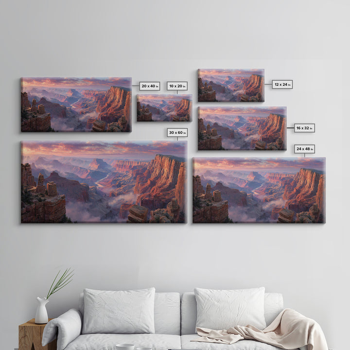 Grand Canyon Landscape Sunset Canvas Print Scenic Nature Wall Art Large Modern Art Home Decor