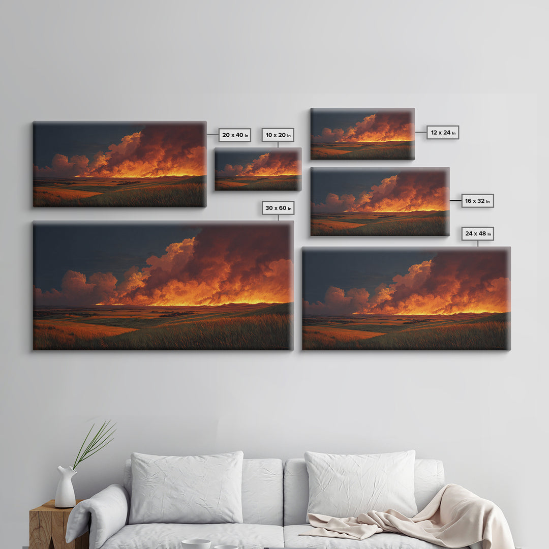 Tranquil Moonlit Lake Scene With Two People Canoeing Among Trees And Starry Sky Wall Art