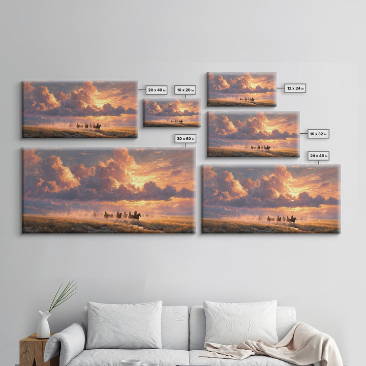 Serene Morning Lake Scene With Wooded Trees and Mist Rising Over Water Wall Art Framed Canvas Print for Cozy Home Decor