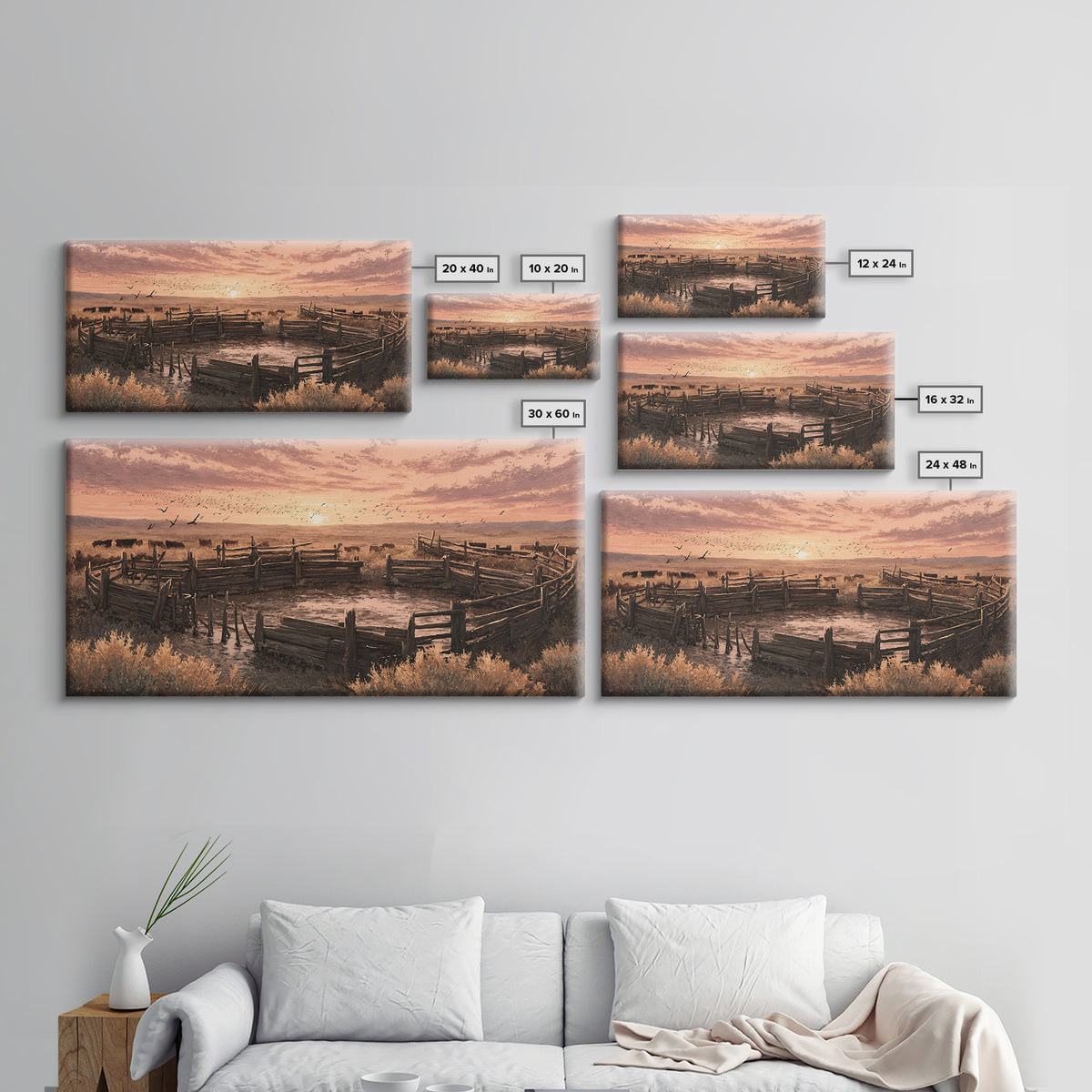 Detailed Traditional Oriental Landscape Scroll Art Painting Framed Canvas Print Asian Wall Art Home Decor Zen Style Wall Art