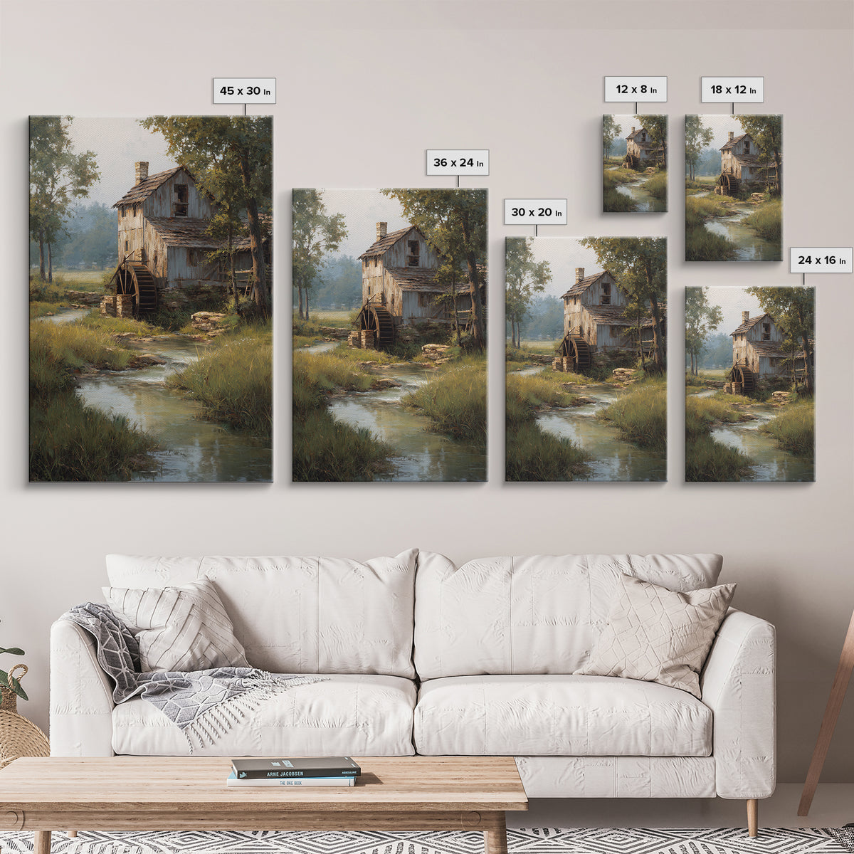 Zen Waterfall And Buddha Statue In Lush Forest Relaxing Spiritual Wall Art Print Framed Canvas For Meditation Room Decor