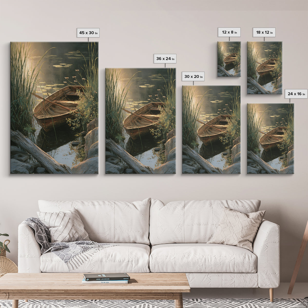 Enchanting Water Lily Pond With Dragonflies Oil Painting Fine Art Print Tranquil Nature Wall Art