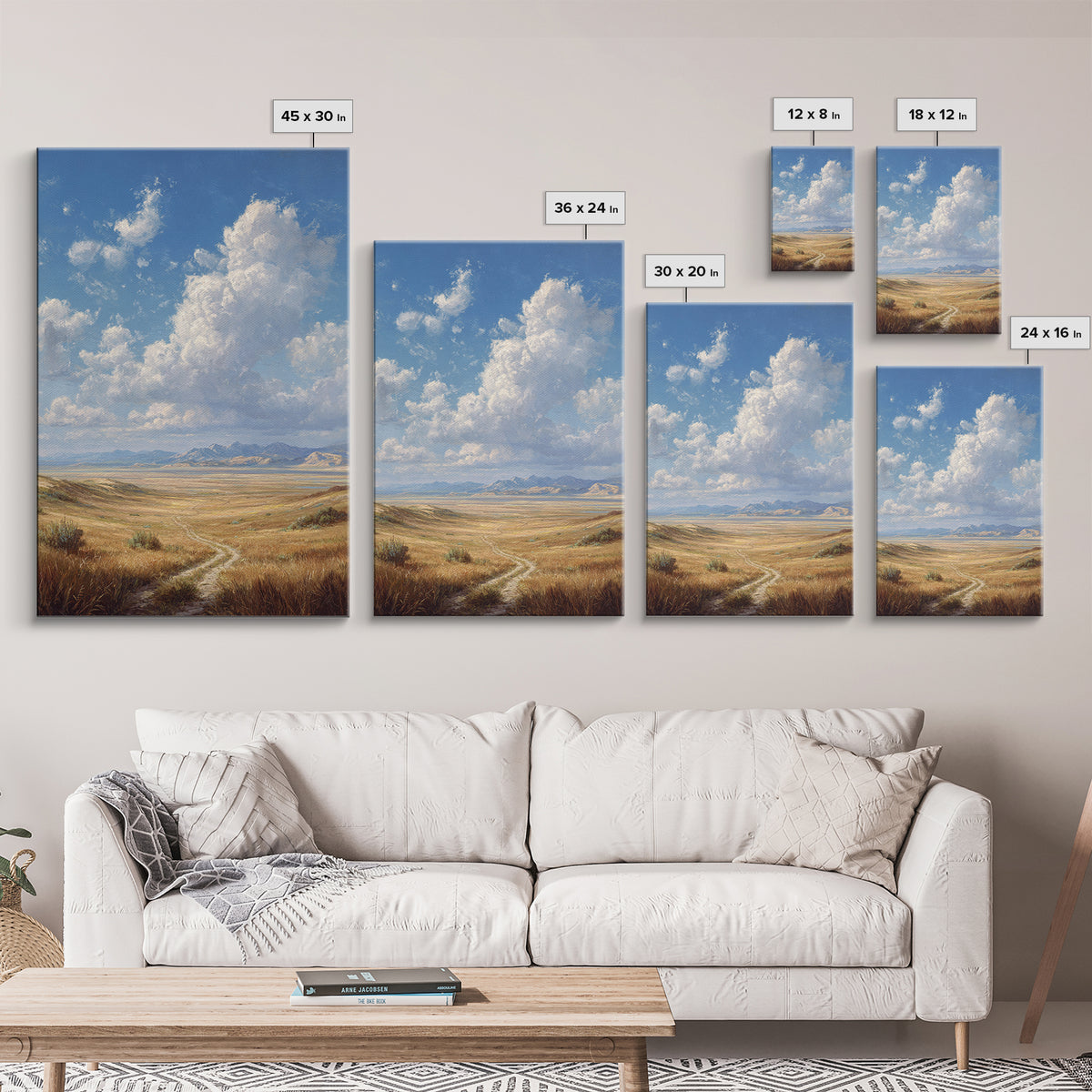 Majestic Mountain Valley Landscape Painting Original Art Large Wall Art Framed Canvas Print Natural Home Decor