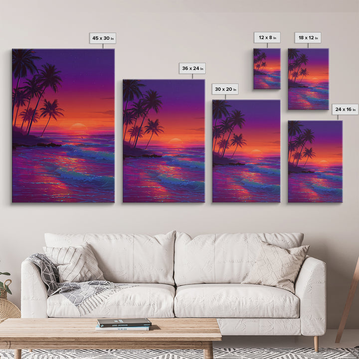 Illuminated Amethyst Tunnel With Vibrant Rainbow Lights Digital Art Framed Canvas Print For Magical Wall Art And Whimsical Home Decor