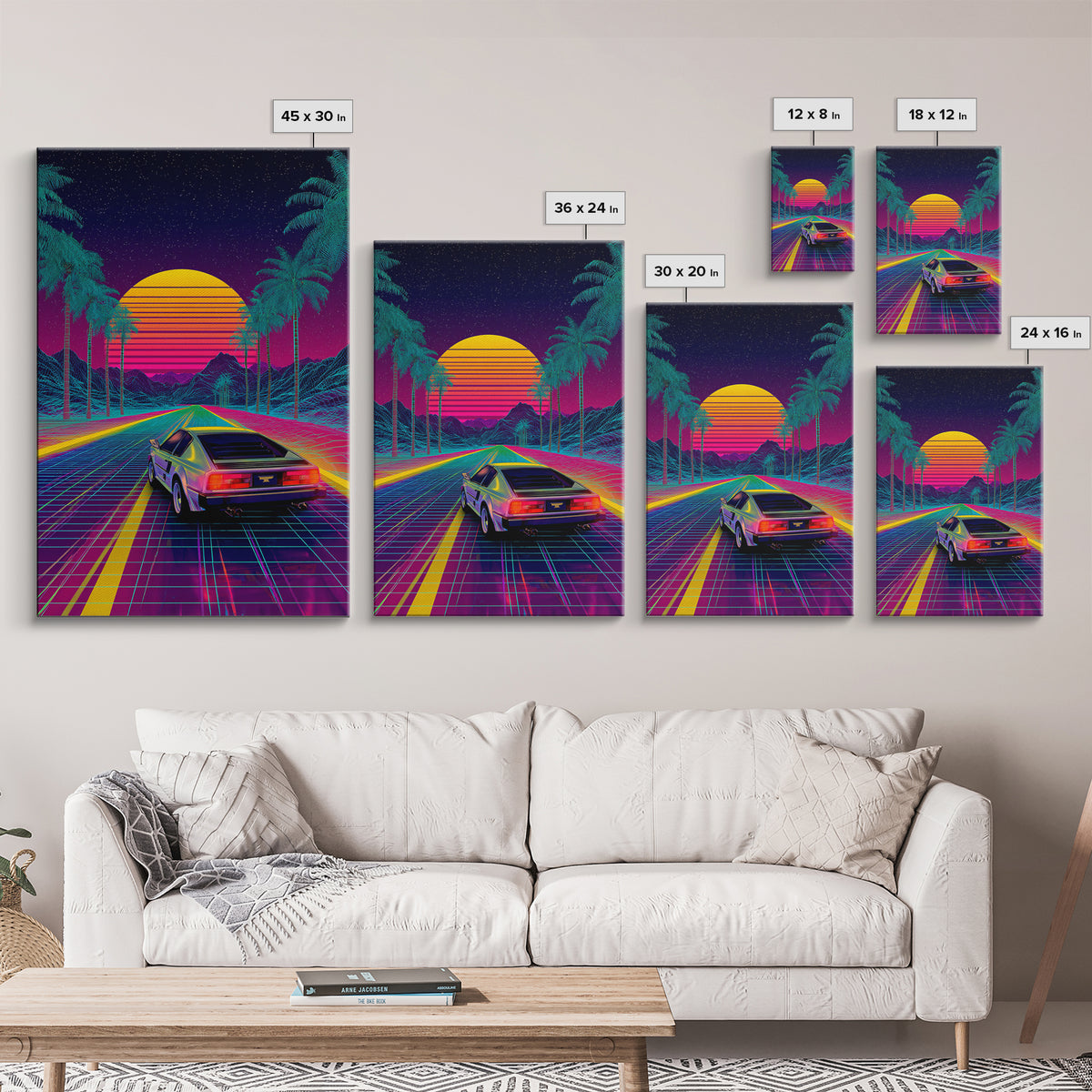 Purple Night Skyline Cityscape With Vibrant Reflections Canvas Print For Modern Urban Wall Art And Home Decor Gift