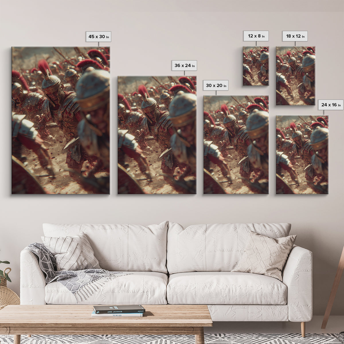 Roman Soldier In Battle Closeup Canvas Print, Ancient Legion Wall Art, Historical Warrior Art Decor, Masculine Gift For Him