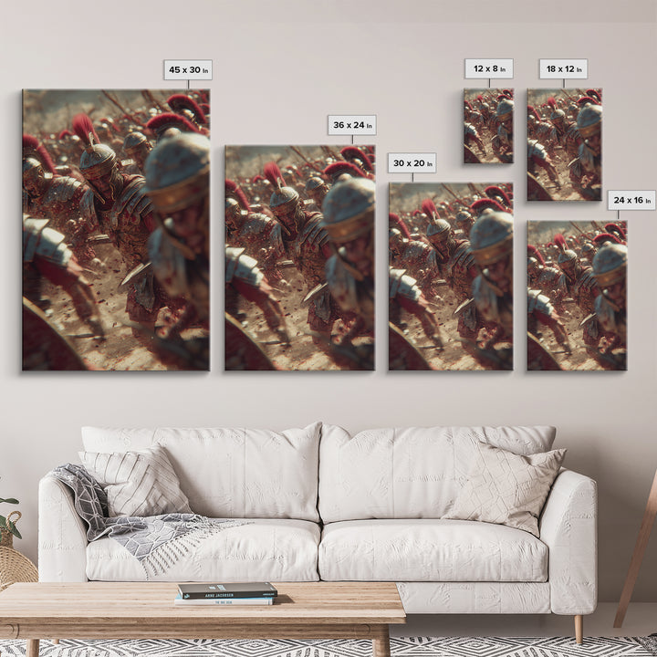 Roman Soldier In Battle Closeup Canvas Print, Ancient Legion Wall Art, Historical Warrior Art Decor, Masculine Gift For Him