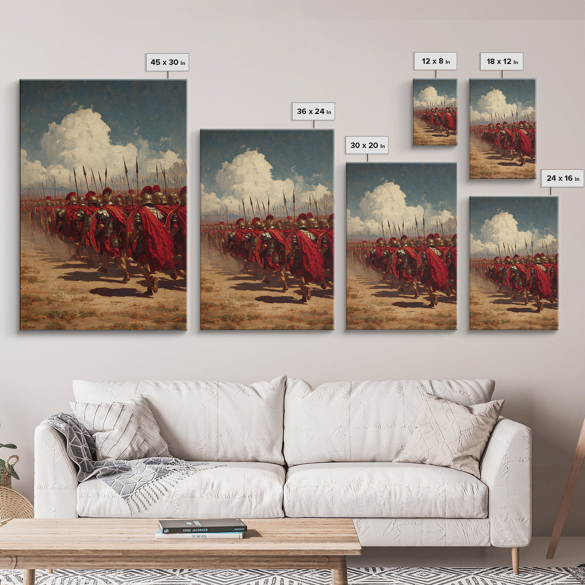 Roman Legion Marching With Red Capes Canvas Print, Ancient Warrior Wall Art, Historical Battle Decor, Gift For Him, Office Decor