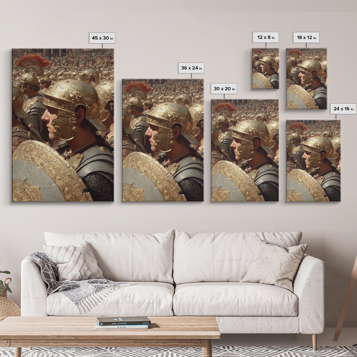 Roman Legion Soldier Framed Canvas Print, Ancient Warrior Wall Art, Historical Battle Decor, Gladiator Gift For Him, Office Decor