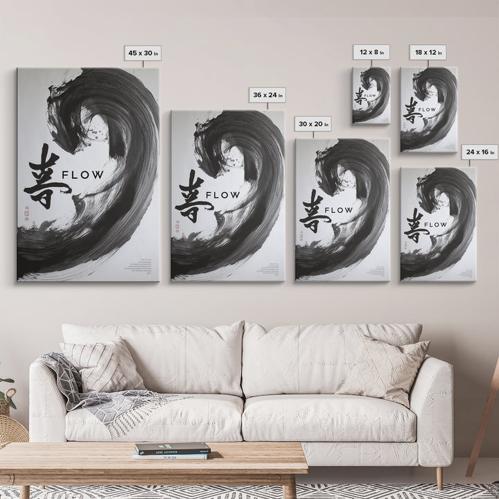 Monochromatic Stones In Tranquil Water Minimalist Wall Art Canvas Print Black And White Modern Home Decor