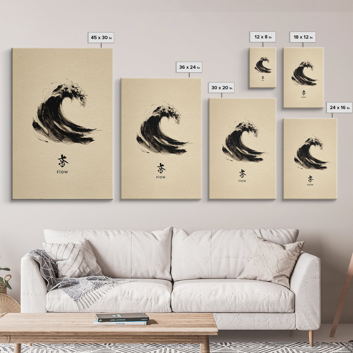 Large Black Ink Brush Stroke Abstract Flow Calligraphy Wall Art Painting Print Minimalist Home Decor Living Room Modern Framed Canvas