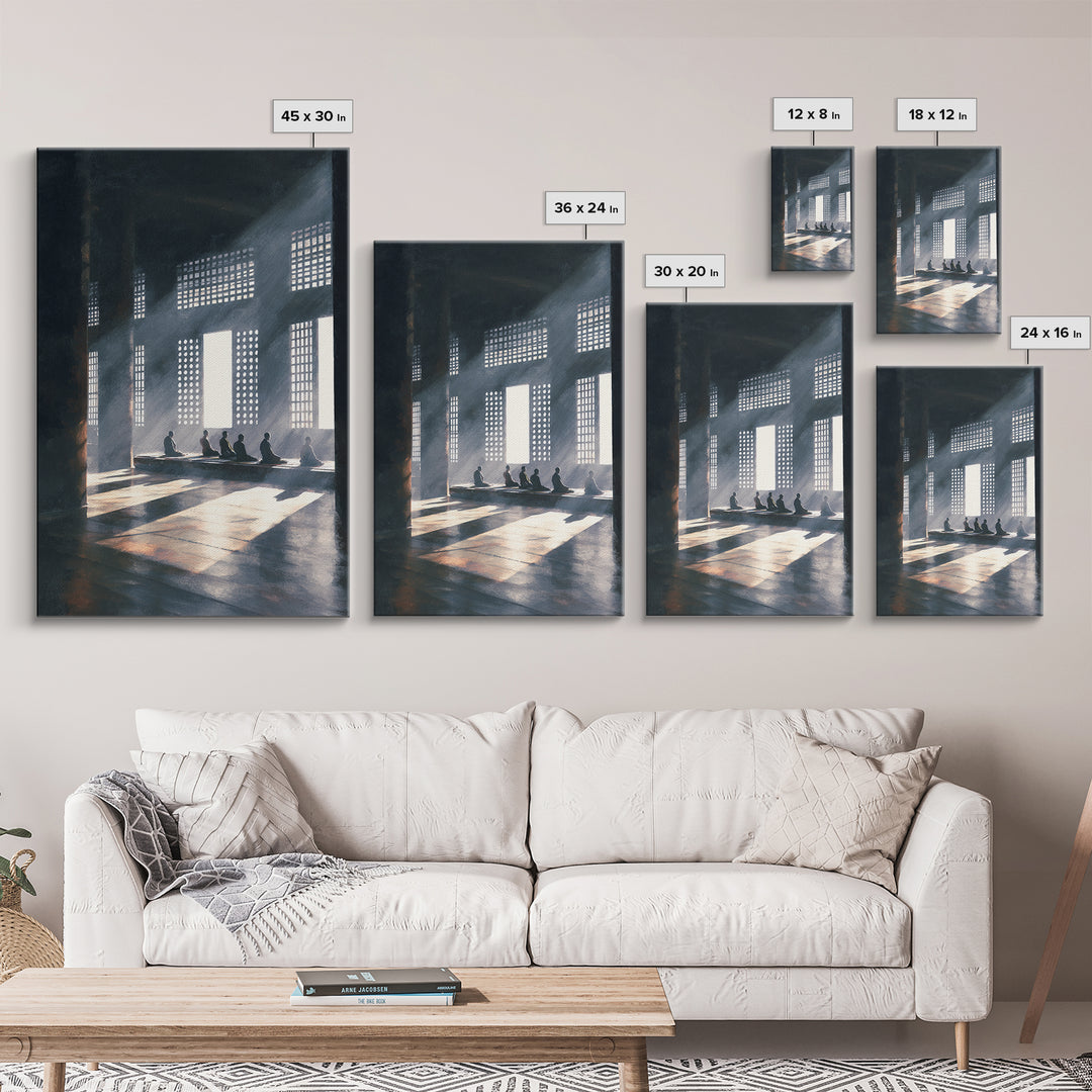 Minimalist Japanese Ink Calligraphy Painting Of Bamboo Elegant Black Brush Stroke Wall Art Print For Home Decor