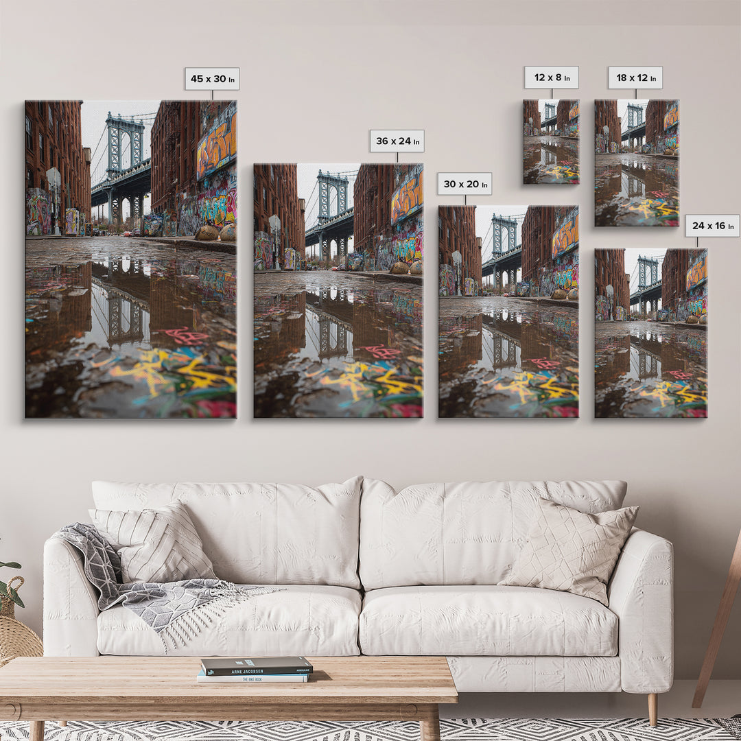 Mystical Night Scene Of Lanterns Illuminating Ancient Middle Eastern Street - Framed Canvas Print For Warm Wall Art And Ethnic Home Decor