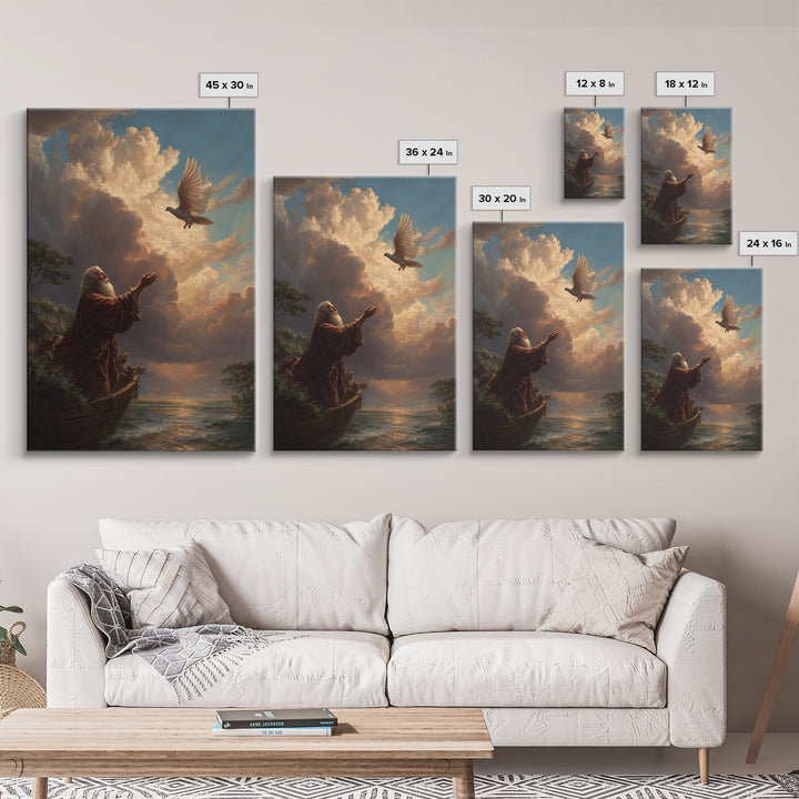 Fantasy Religious Art Moses And Ark With Dove Wall Art Canvas Print Spiritual Decor For Home And Inspiration