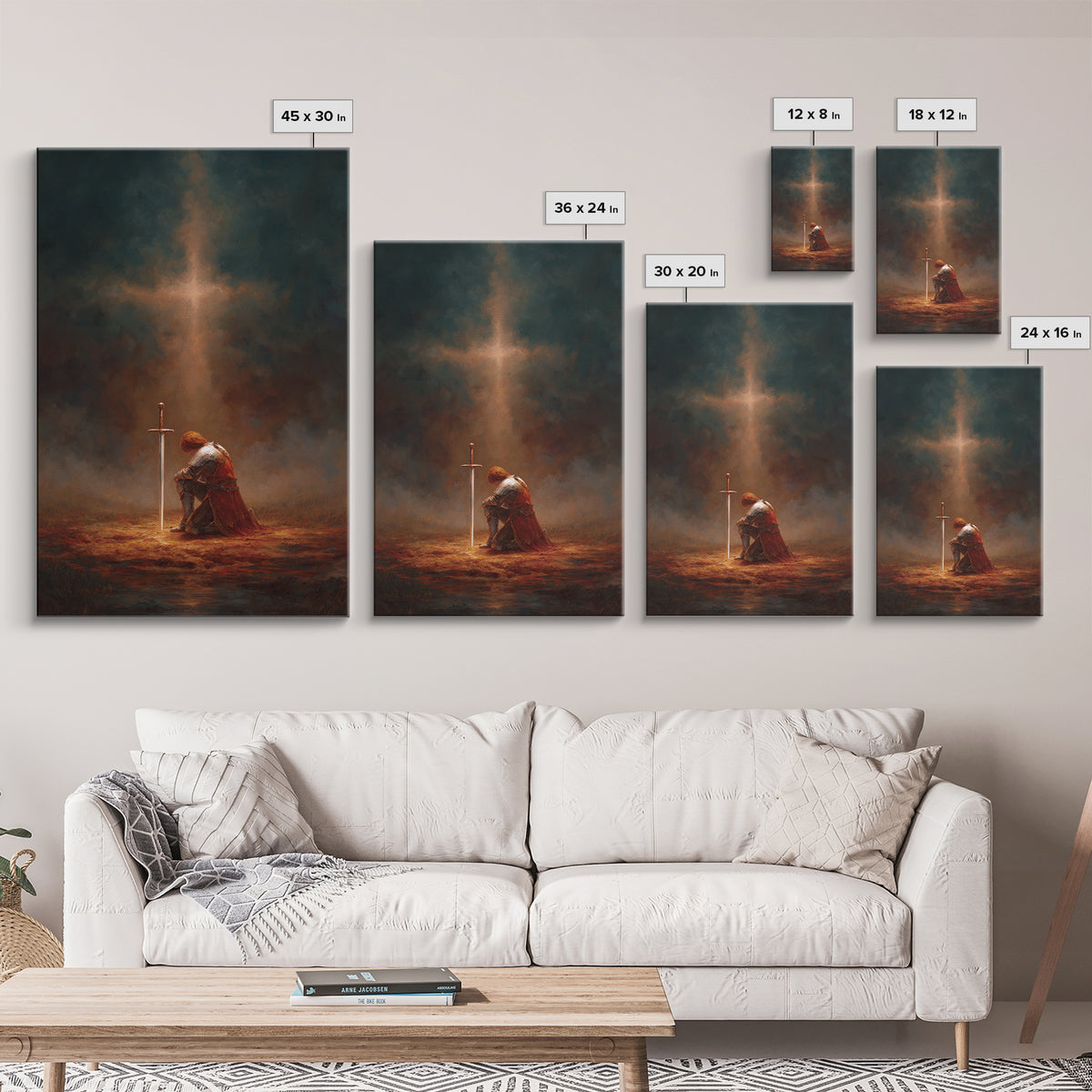 Regal Mosque At Night With Crescent Moon And Lanterns - Illuminating Modern Wall Art For Spiritual Home Decor