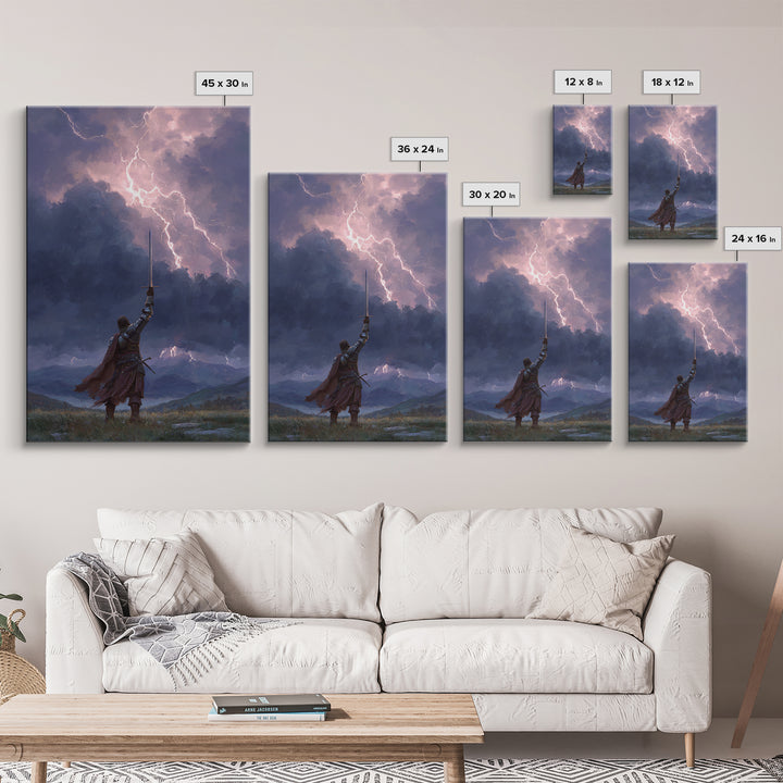 Contemplative Jesus Sitting With Lions In Cave Religious Wall Art Print | Spiritual Wall Decor Framed Canvas Print For Home