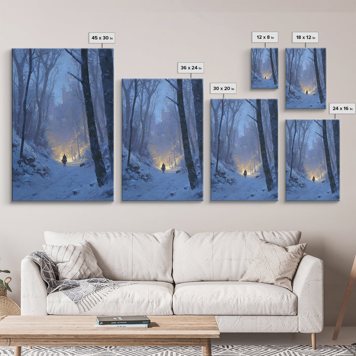 Warm Night Market Painting With Lanterns Digital Art Canvas Print For Cozy Boho Wall Decor And Atmospheric Interior Design