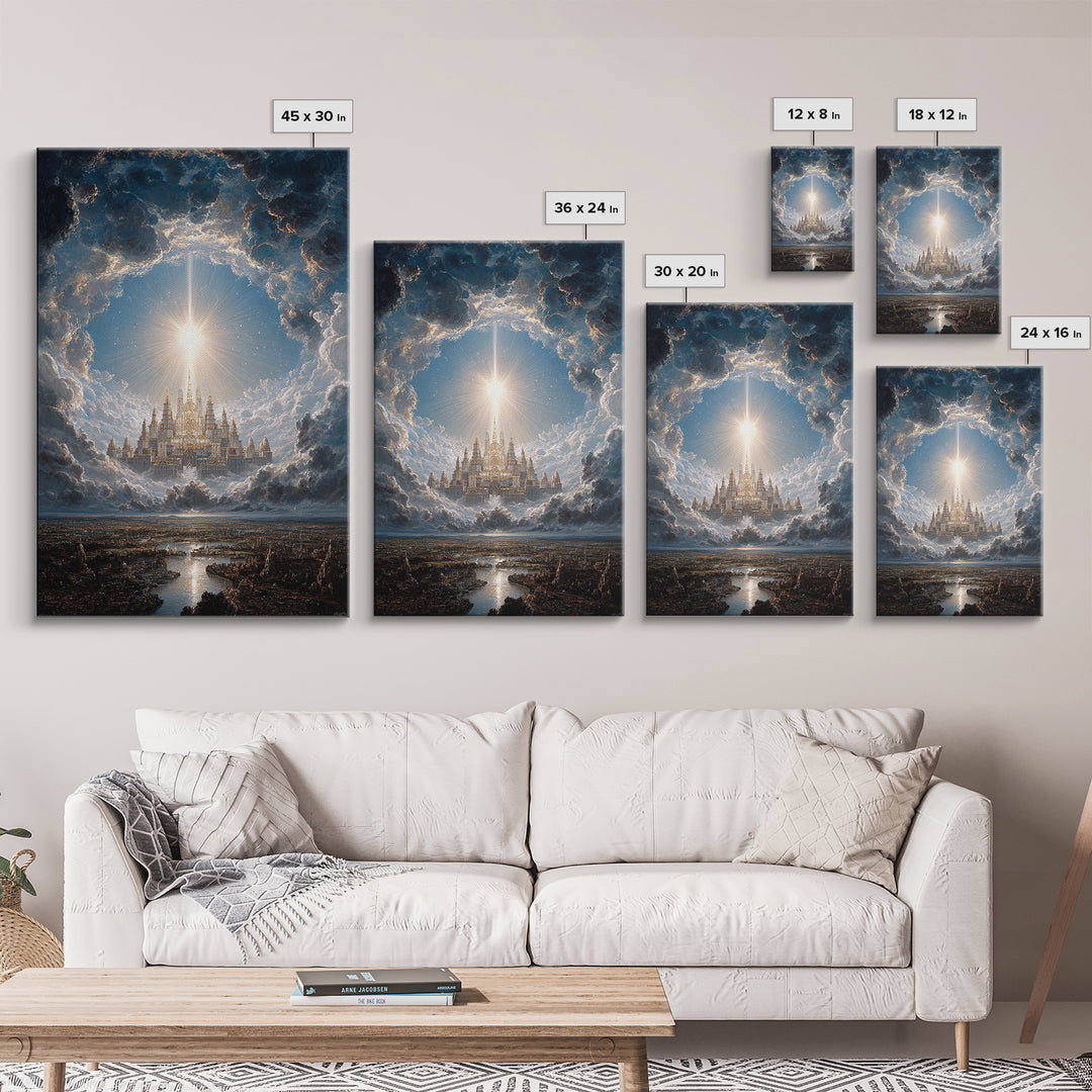Artistic Islamic Calligraphy With Floral Embellishments Blue And Gold Detailed Framed Canvas Print For Decor