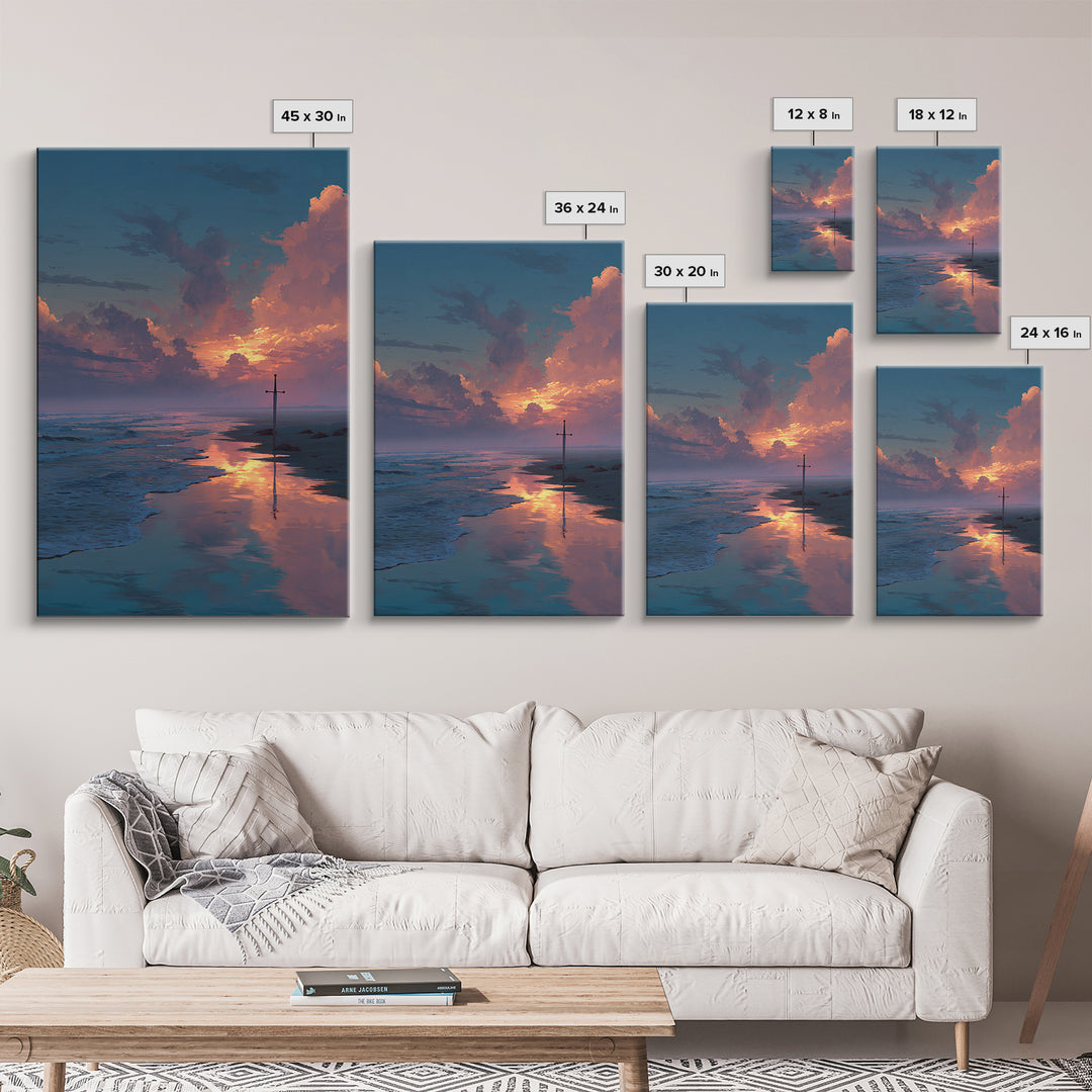 Enchanting Night Coastal Village Oil Painting Romantic Wall Art Canvas Print For Warm Home Decor And Bedroom Wall Decoration