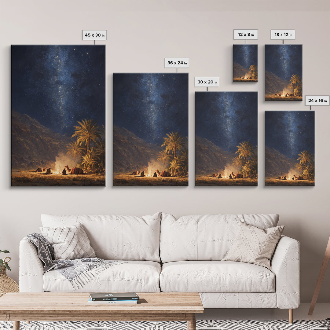 Ethereal Figure With Staff Summoning Spirits Of The Dead Surreal Skeleton Scene Framed Canvas Print Dark Fantasy Wall Art