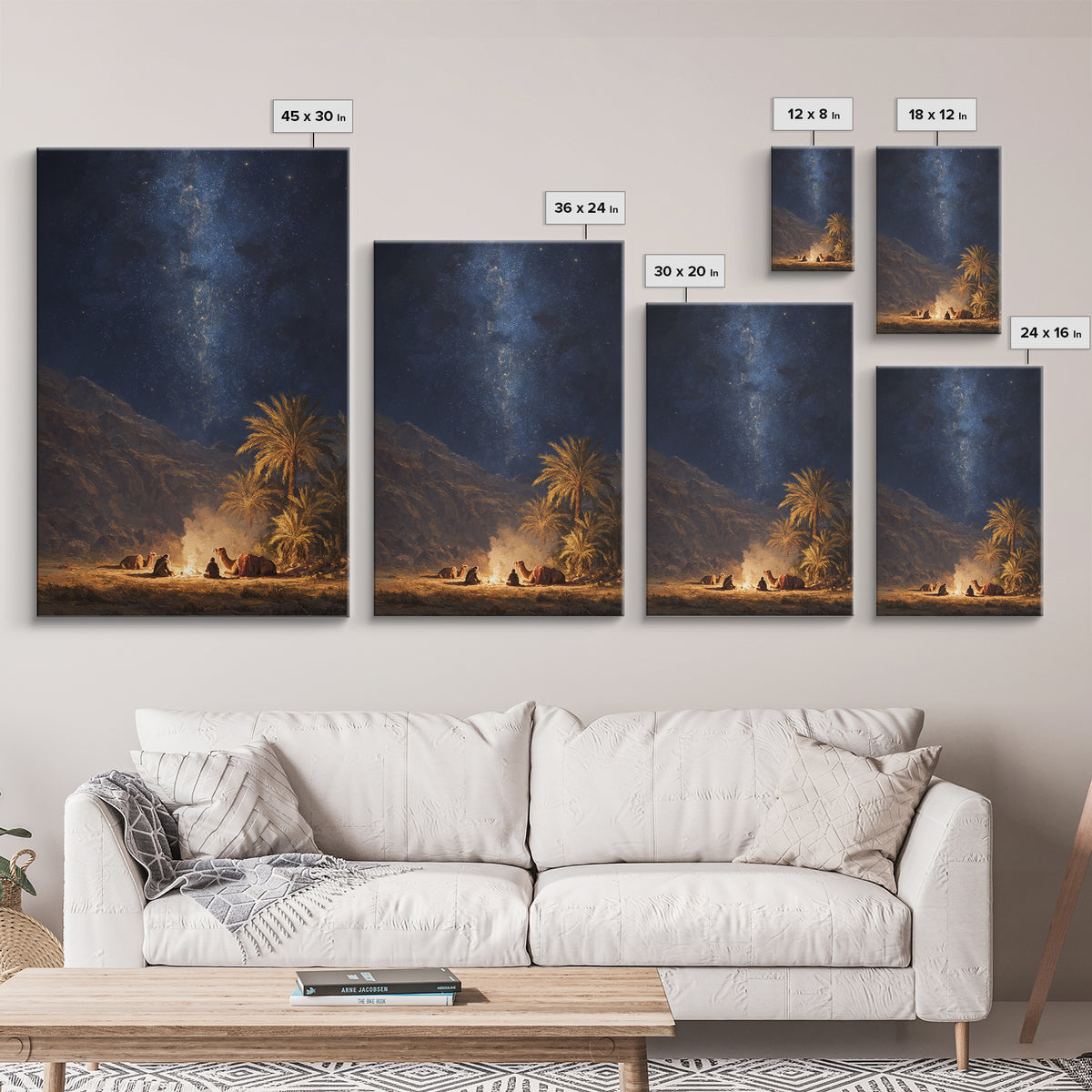 Ethereal Figure With Staff Summoning Spirits Of The Dead Surreal Skeleton Scene Framed Canvas Print Dark Fantasy Wall Art