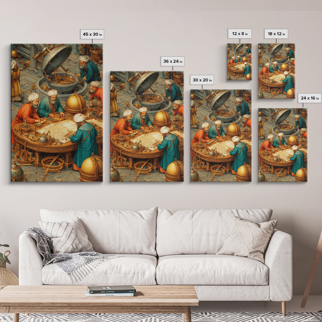 Tranquil Spiritual Scene Of Man Reading Near River Forest Landscape Fine Art Painting Framed Canvas Print For Meditation Room Home Decor