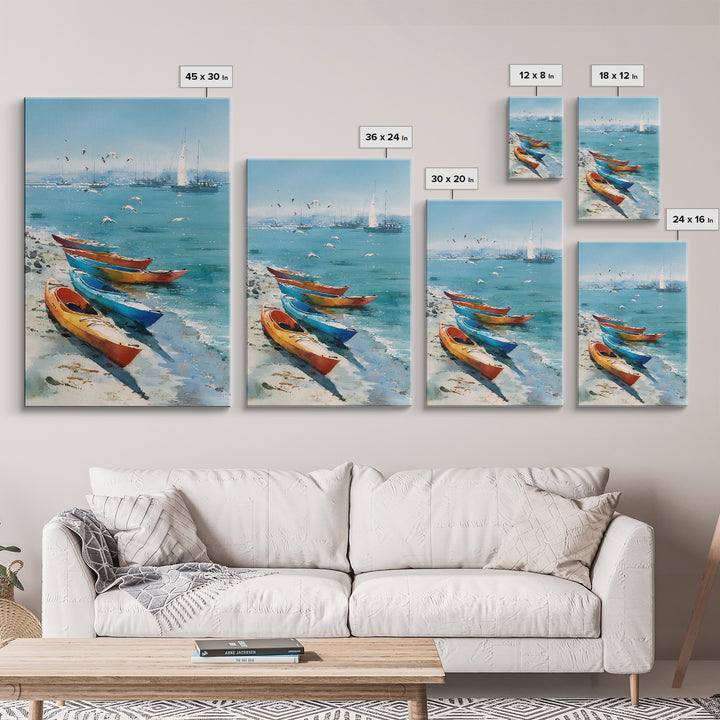 Cozy Porch At Twilight Overlooking Calm Water Body With Lanterns - Warm Wall Art Framed Canvas Print For Rustic Home Decor