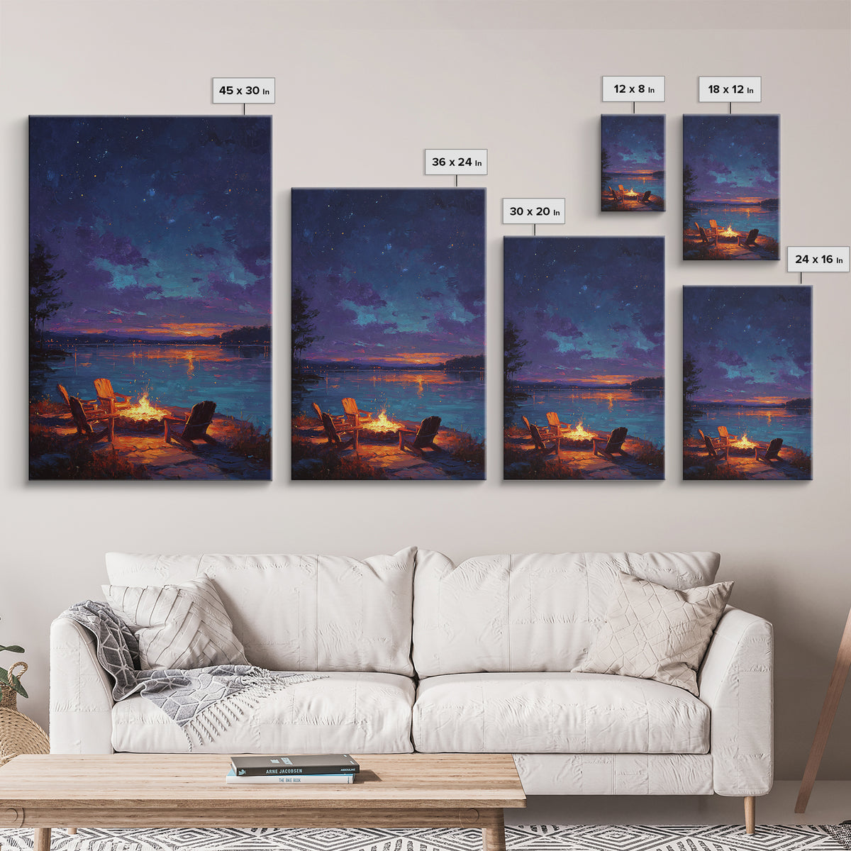 Morning Lake Fishing Scene Photography Wall Art Canvas Print For Rustic Living Room Decor And Nature Lovers Gift