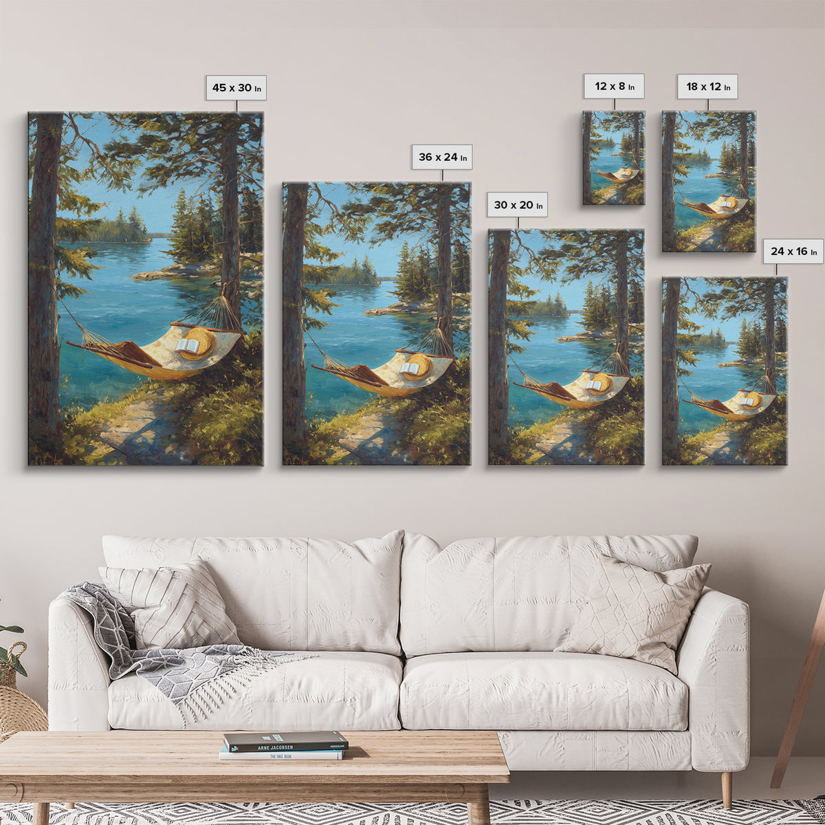 Peaceful Coastal Harbor Sunset Scene Landscape Wall Art Framed Canvas Print For Warm Home Decor Gift For Art Lovers
